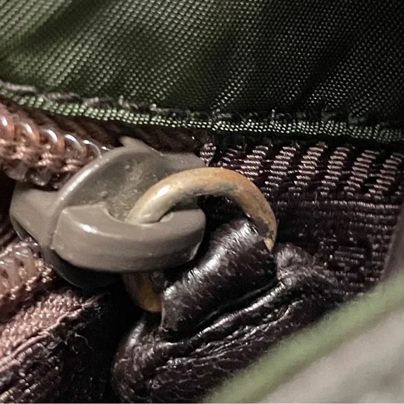 ❤️SOLD❤️Prada rare 90s brown nappa leather green Tessuto nylon shoulder bag - Picture 14 of 15